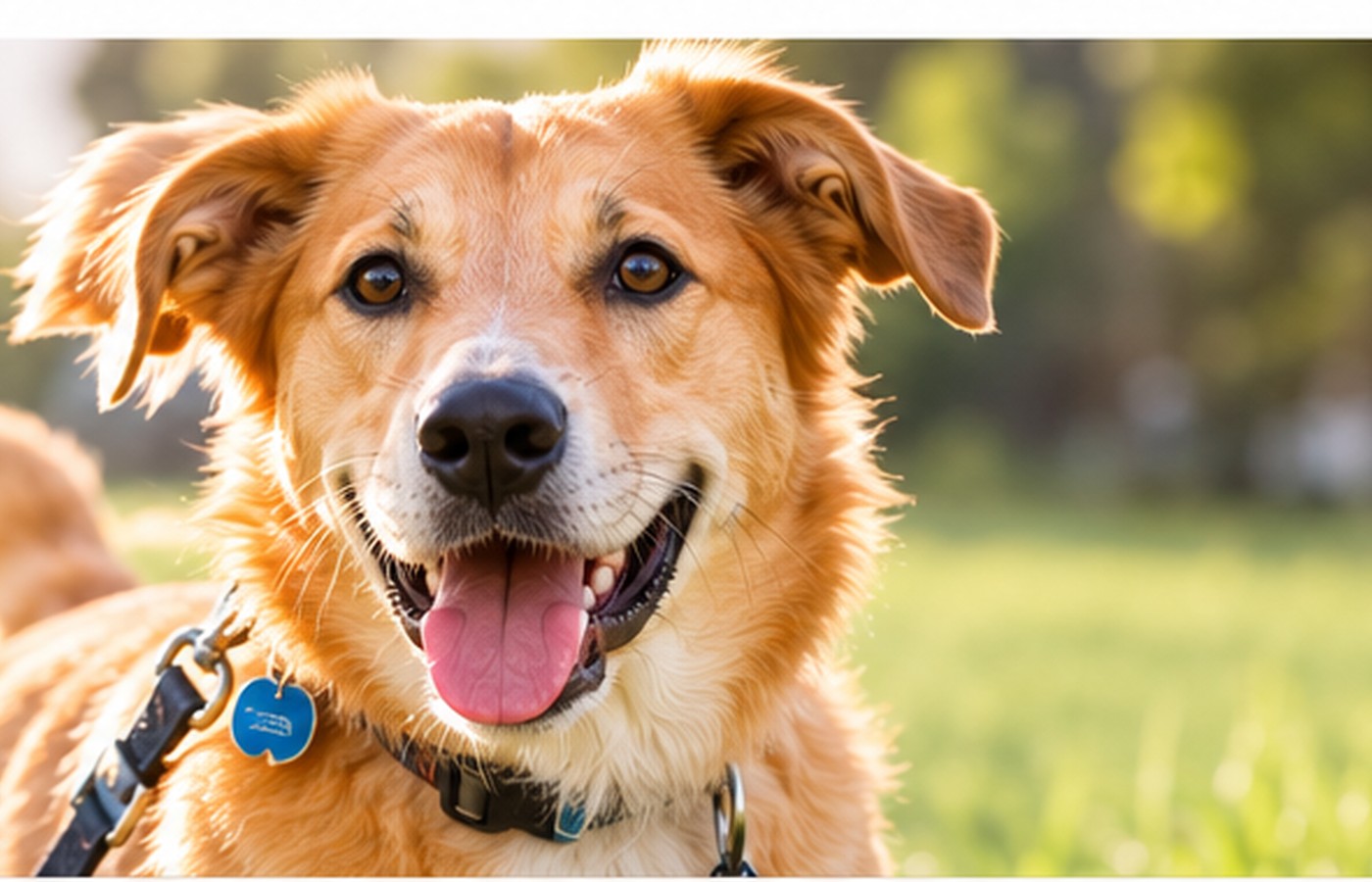 Happy dog outdoors in Alabama-style park setting